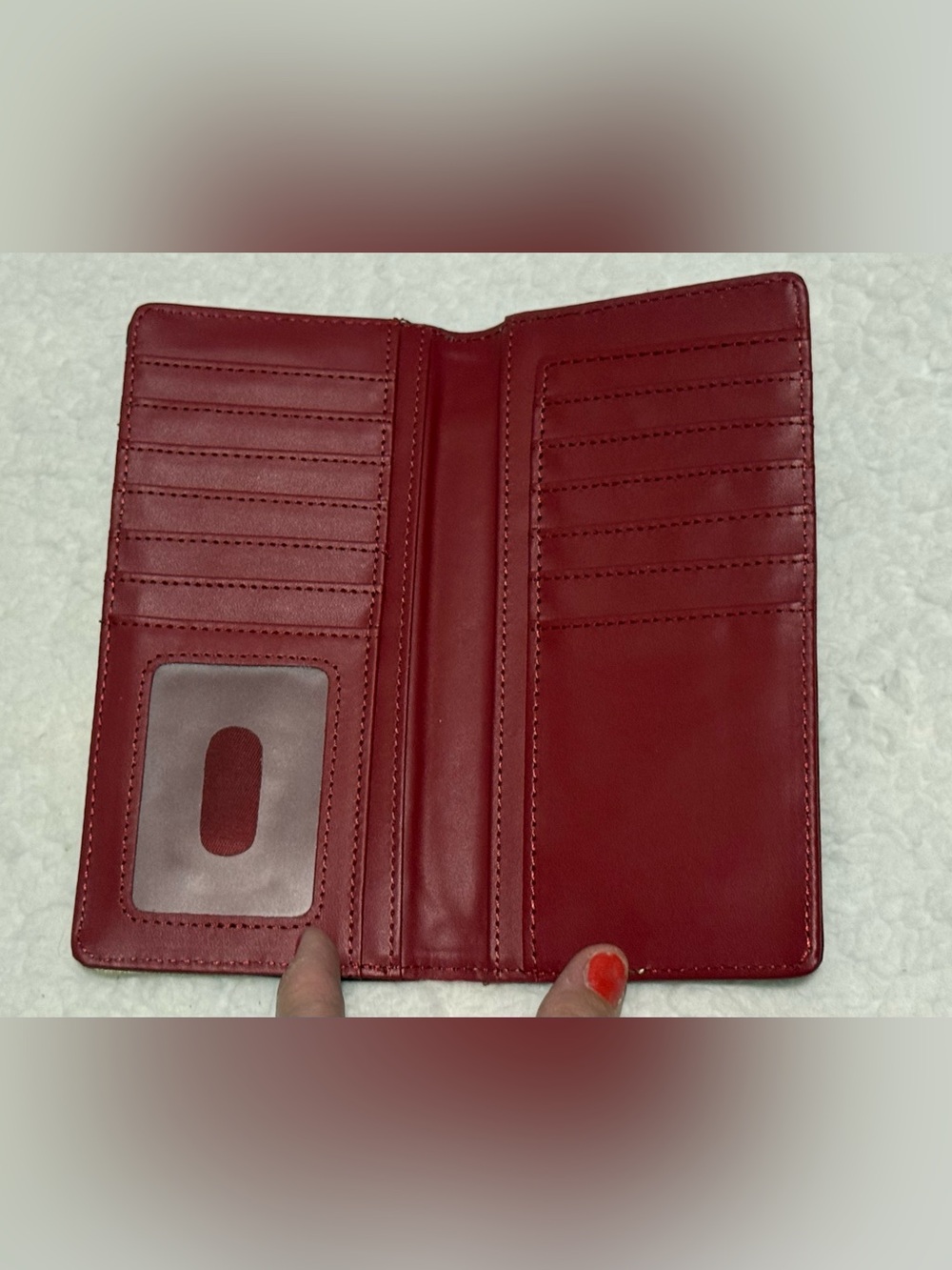 ❤️SOLD❤️ Rustic Red, White & Blue Texas inspired Studded Leather Wallet - Picture 4 of 5